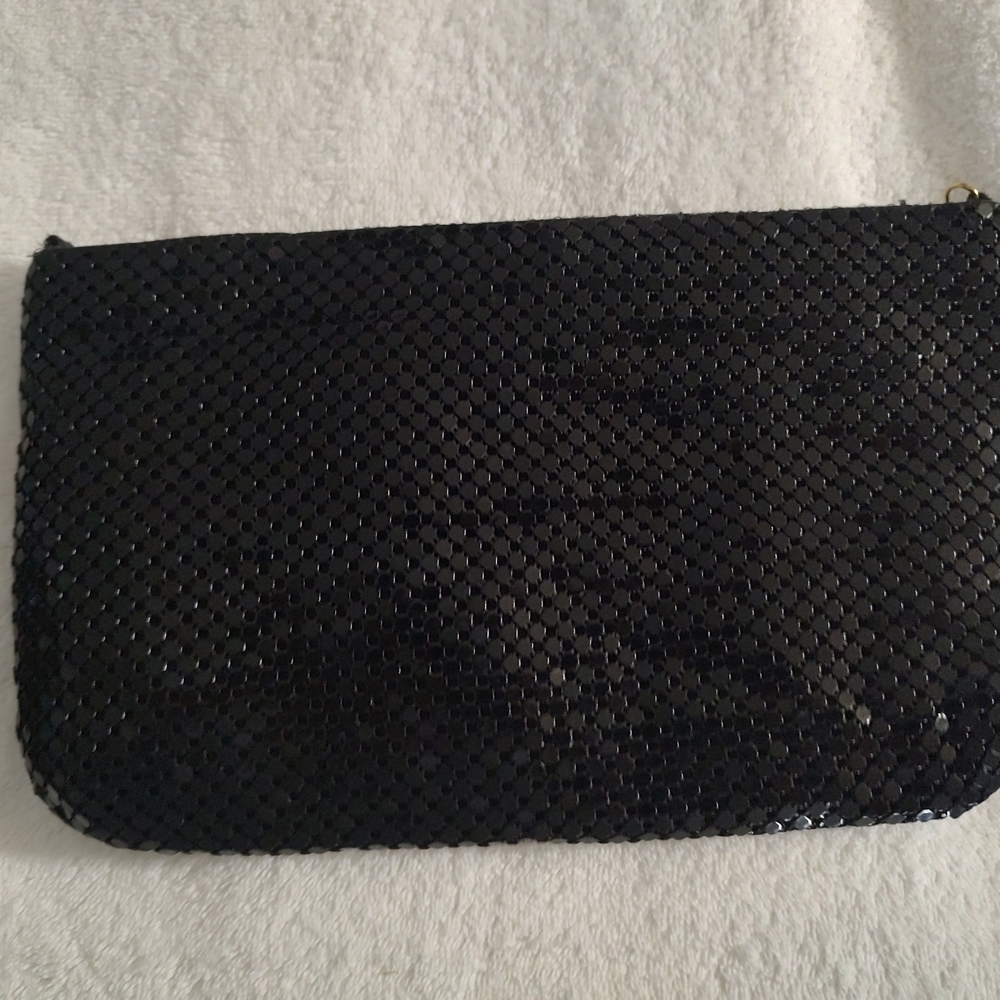Black Mesh Sequin Evening Clutch
